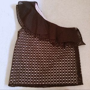 JCrew one shoulder ruffle top